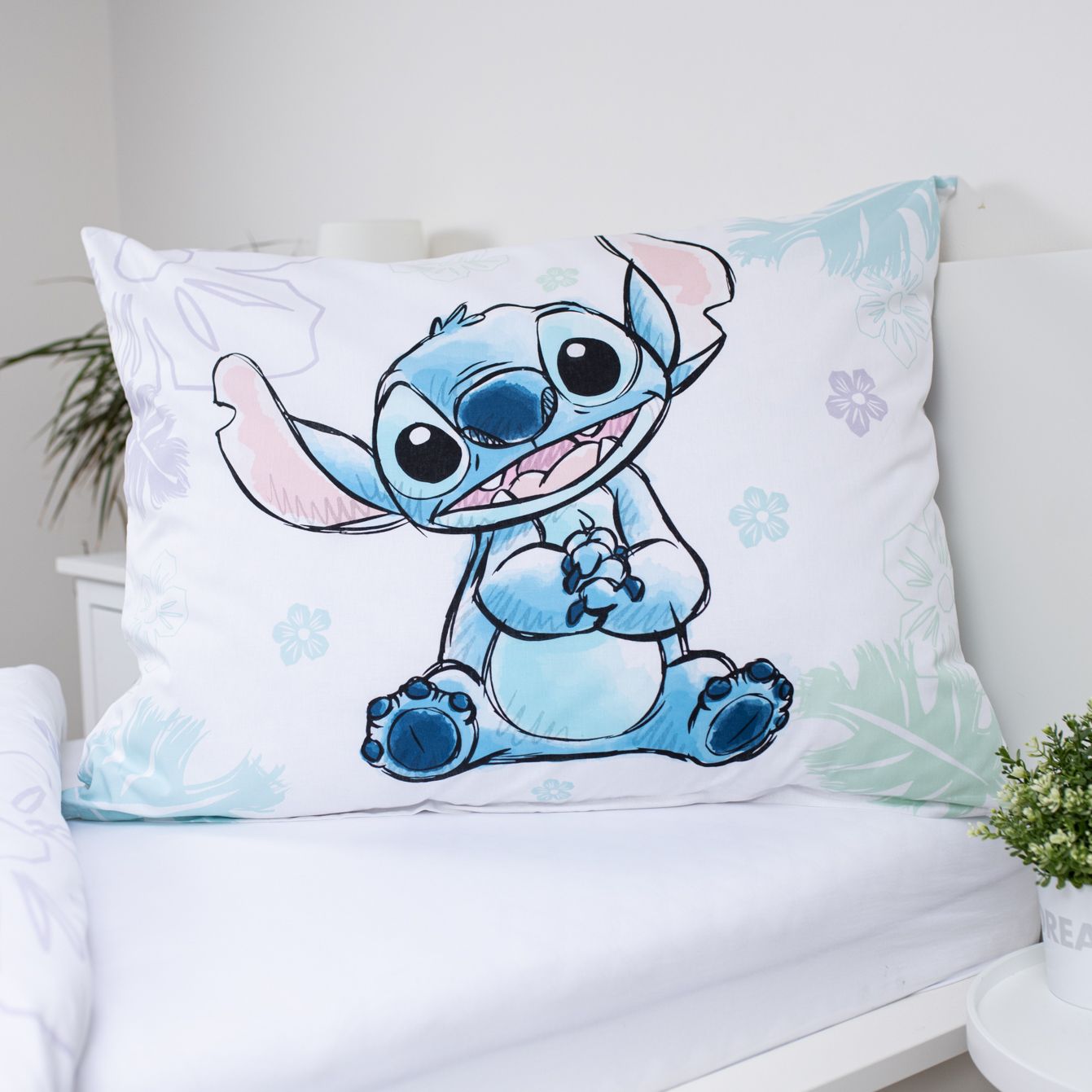 Disney Lilo Stitch Eenpersoons Dekbedovertrek 140x200 cm Katoen 2in1 Duurzaam