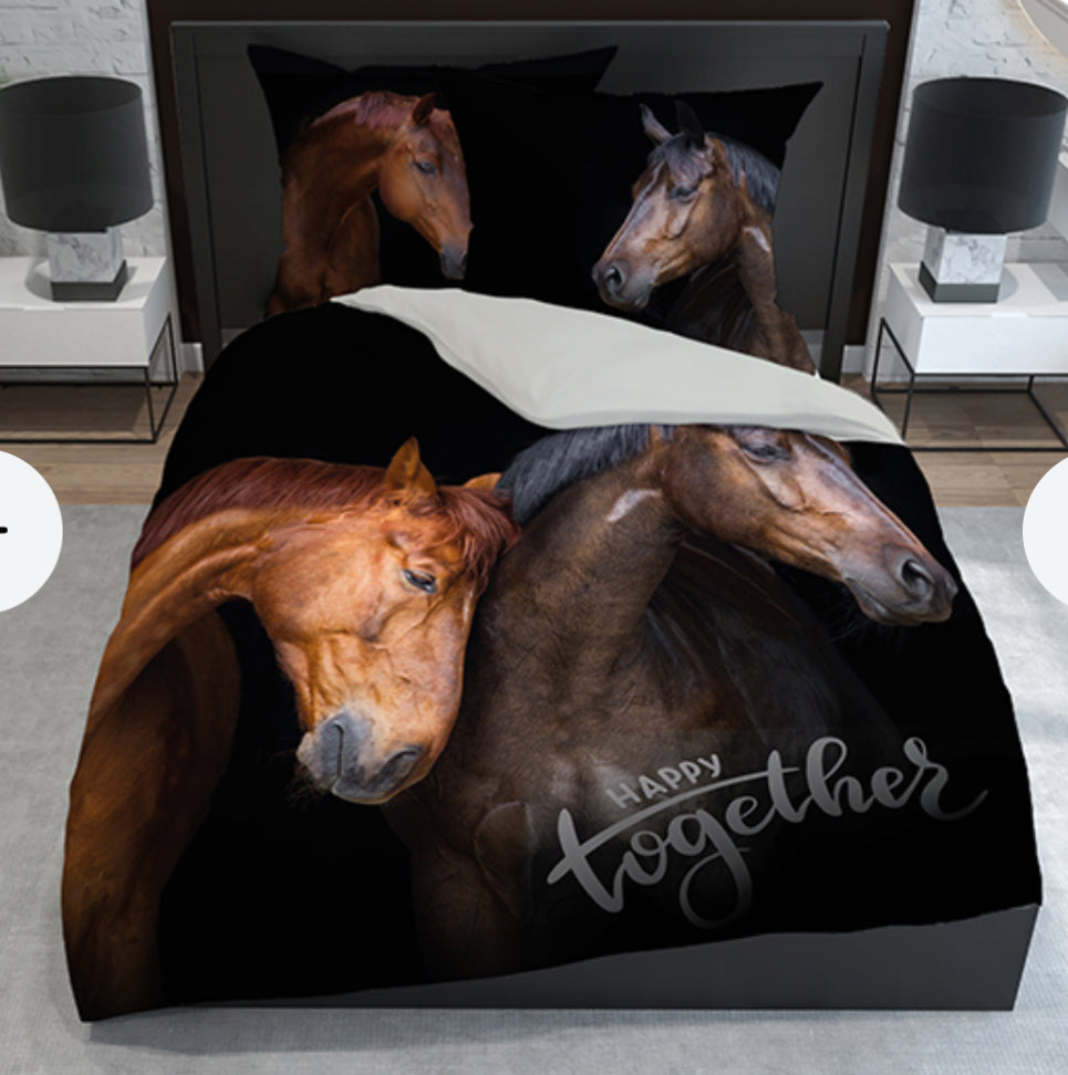 Paard Dekbedovertrek Tweepersoons 220x200 2in1 Duurzaam 3D