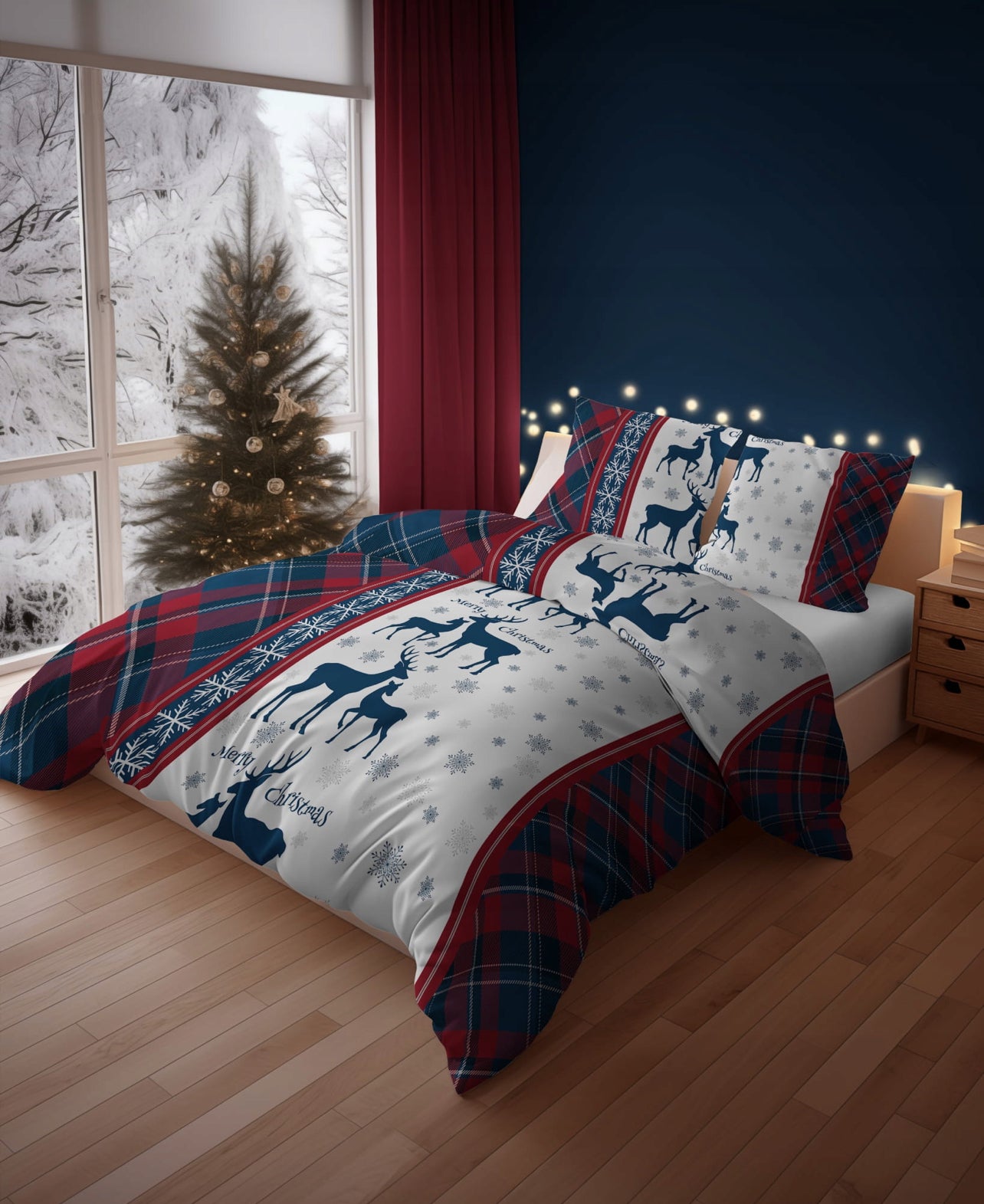 Kerst Dekbedovertrek 140x200 Flanel Duurzaam
