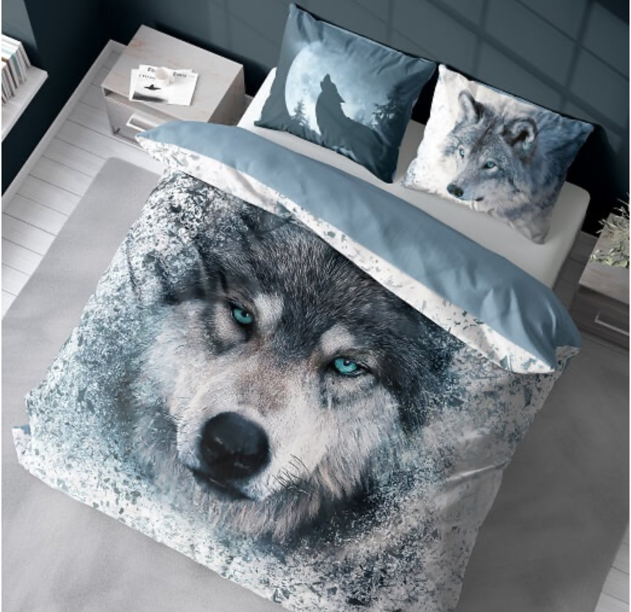 WOLF Dekbedovertrek Tweepersoons 220x200 Duurzaam Katoen 3D