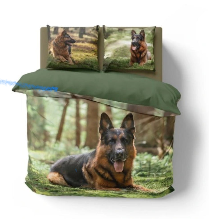Hond Herder Dekbedovertrek Tweepersoons 220x200 2in1 Duurzaam 3D Effect