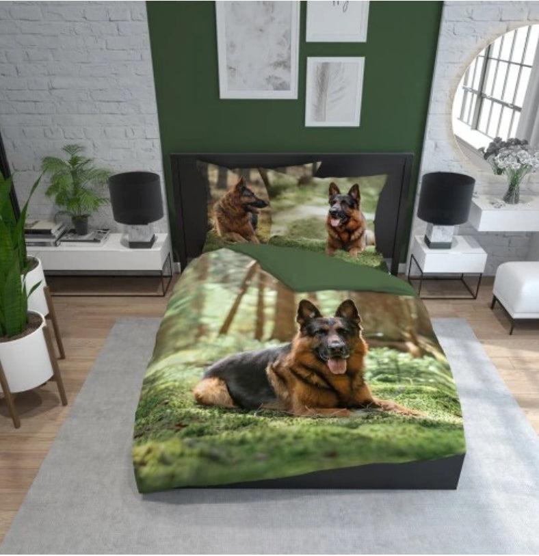 Hond Herder Dekbedovertrek Tweepersoons 220x200 2in1 Duurzaam 3D Effect