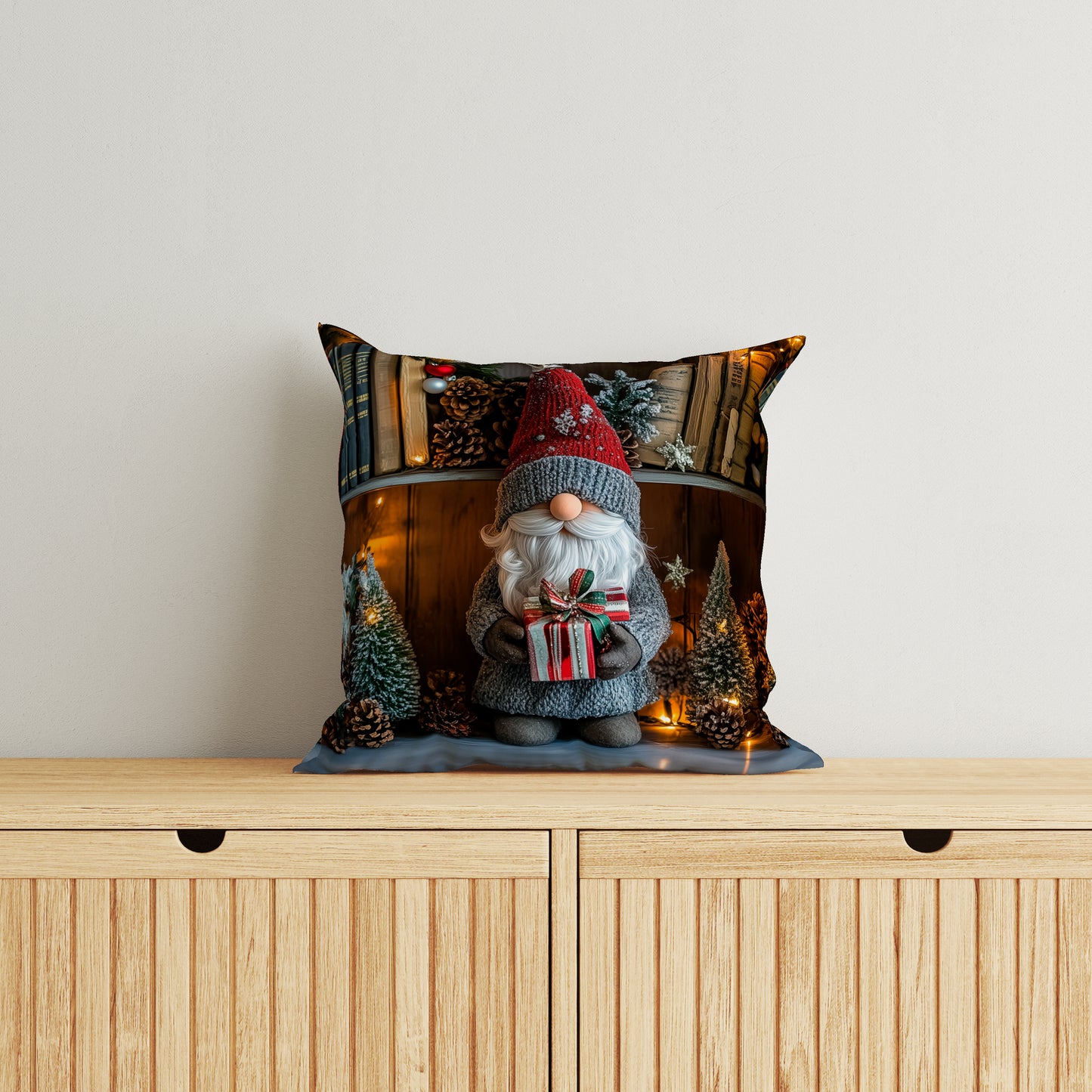 Kabouter Kerst Sierkussen 40x40cm Christmas Xmas