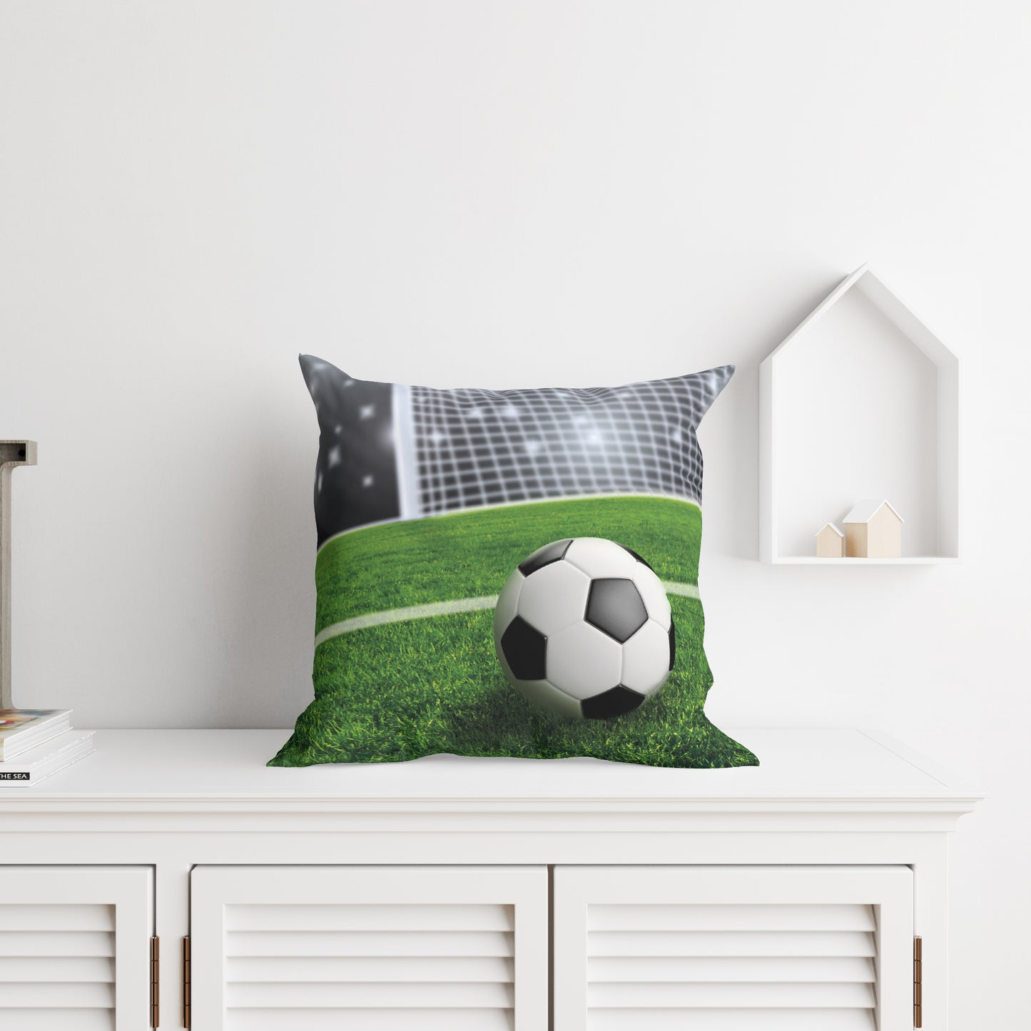 Voetbal sierkussen Gevuld 40x40 Duurzaam Polyester