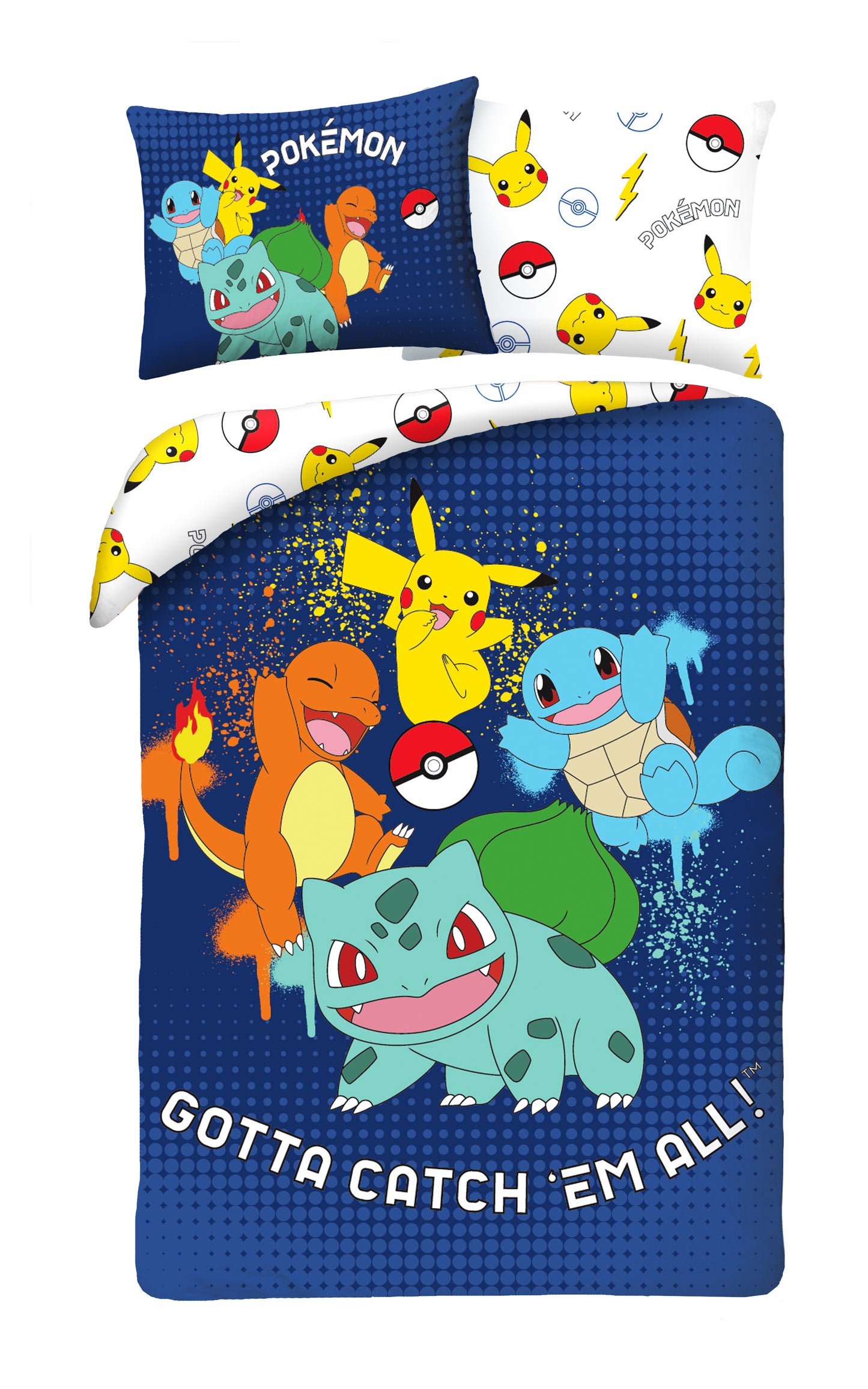 Pokemon Dekbedovertrek 140x200 2in1 Duurzaam Polyester