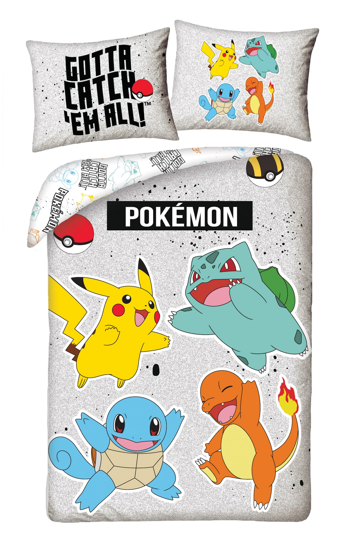 Pokemon Dekbedovertrek 140x200 2in1 Duurzaam Polyester