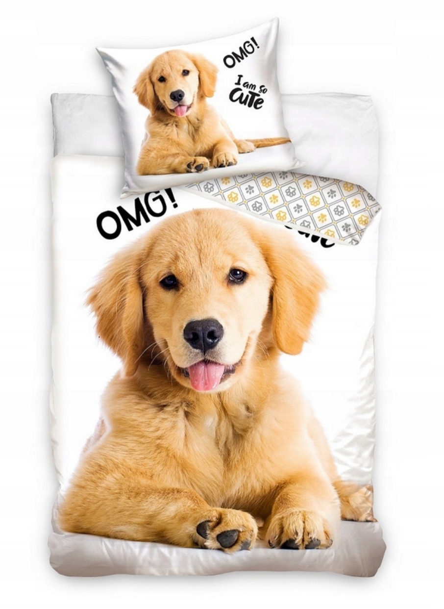 Golden Retriever Puppy Hond Dekbedovertrek 140x200 Katoen 2in1