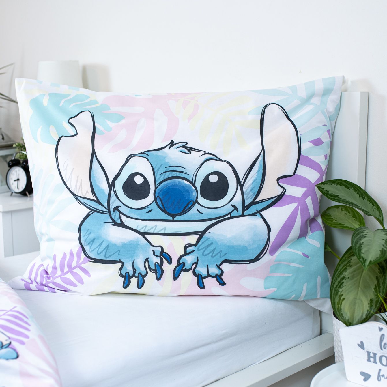 Stitch Lilo Dekbedovertrek 140x200 Duurzaam Polykatoen 2in1 Blaadjes