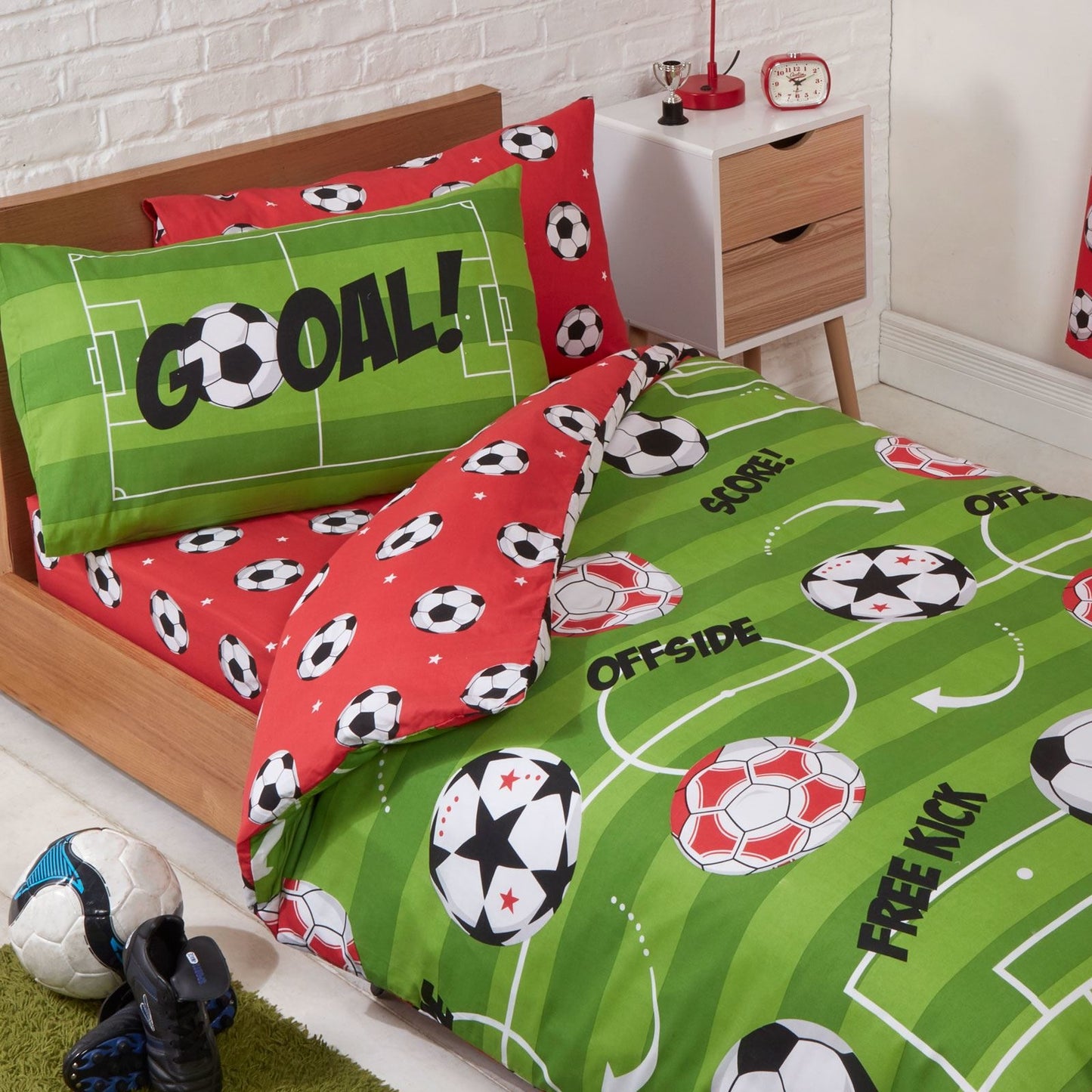 Voetbal Rood Junior Dekbedovertrek Offside