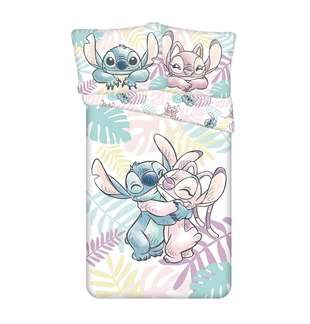 Stitch Lilo Dekbedovertrek 140x200 Duurzaam Polykatoen 2in1 Blaadjes