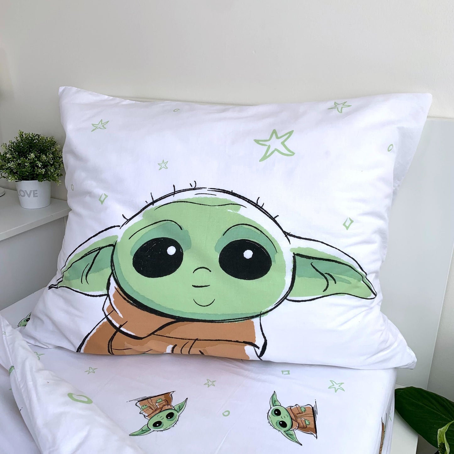 Star Wars Dekbedovertrek 140x200 Duurzaam Katoen 2in1 Baby Yoda