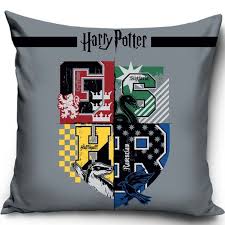 Harry Potter Kussen 40x40 incl Vulling Zweinstein/Hogwarts Huizen