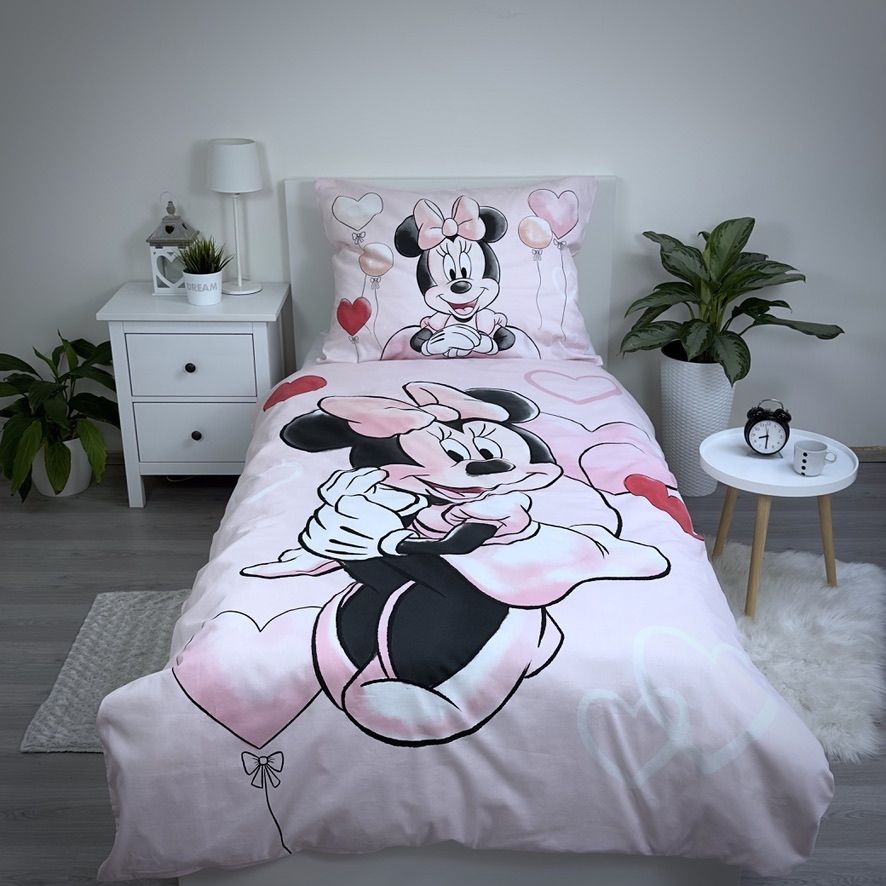 Minnie Mouse Dekbedovertrek 140x200 2in1 Duurzaam Katoen Ballon