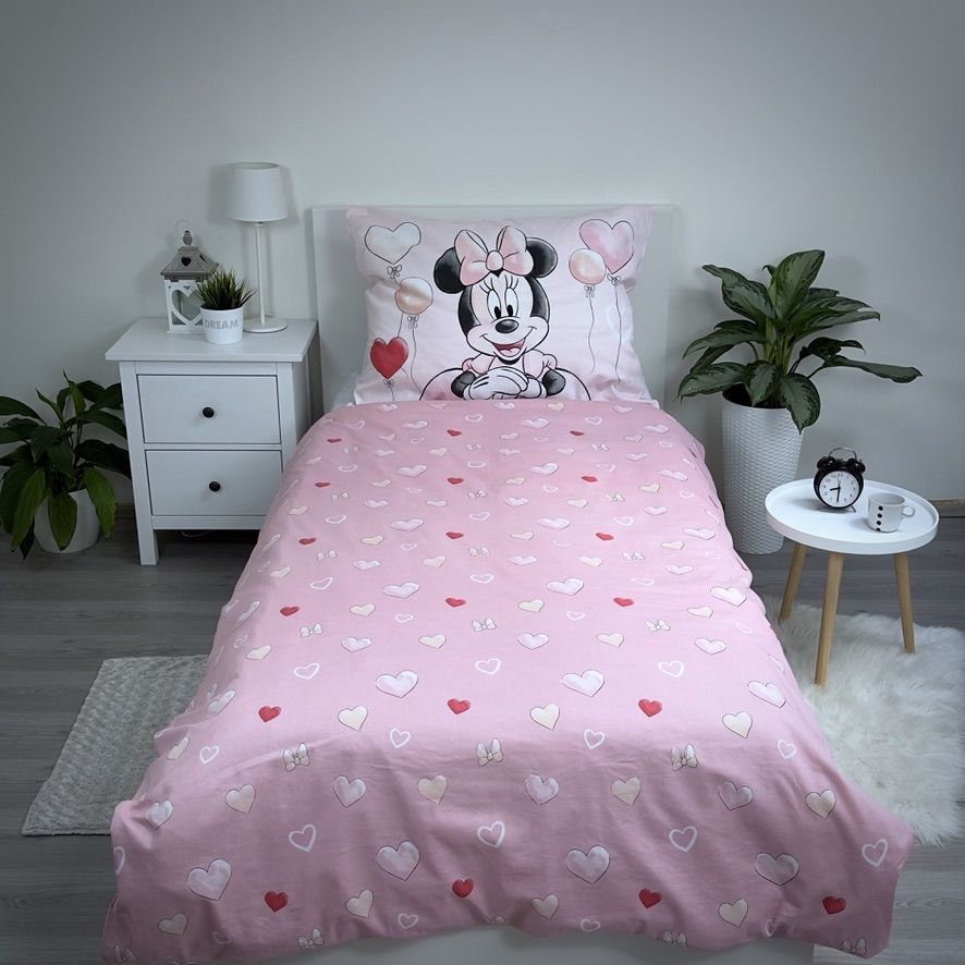 Minnie Mouse Dekbedovertrek 140x200 2in1 Duurzaam Katoen Ballon