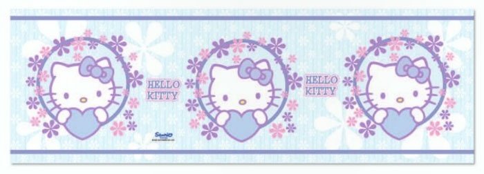 Hello Kitty Behangrand 3D Effect