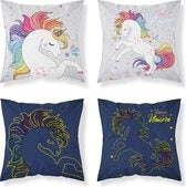 Unicorn Kussen Glow in the Dark inclusief kussen vulling