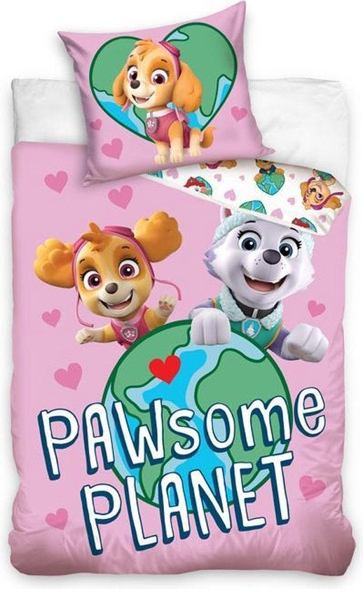 PAW Patrol Dekbedovertrek Pawsome Planet - Eenpersoons - 140x200 cm