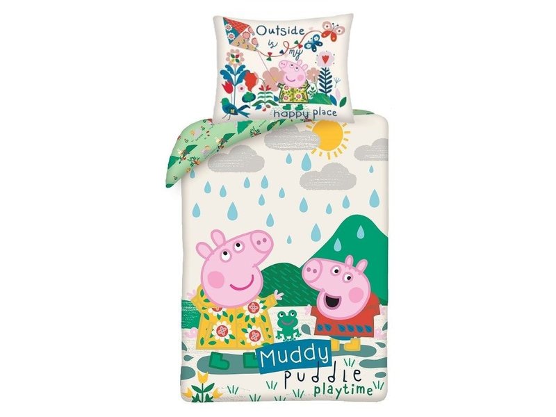 Peppa Pig Dekbedovertrek 140x200 Duurzaam Katoen 2in1