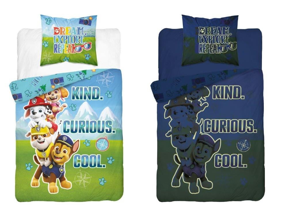 Paw Patrol Dekbedovertrek 140x200cm Glow in the dark Katoen 2in1