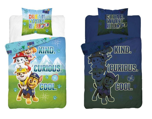 Paw Patrol Dekbedovertrek 140x200cm  Glow in the dark Katoen 2in1