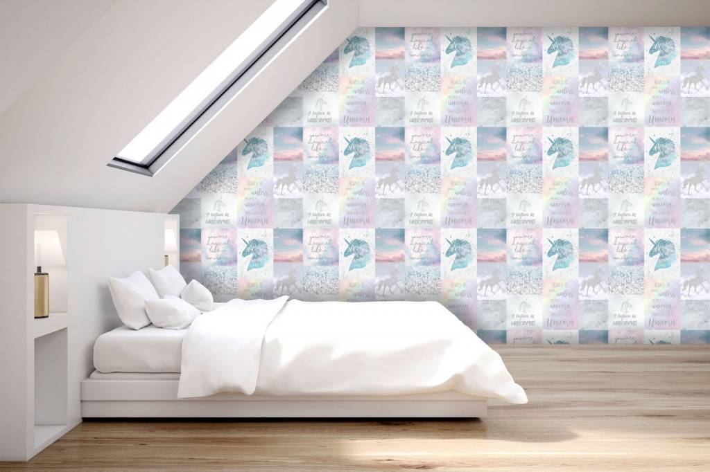 Believe in Unicorns Glitter Behang