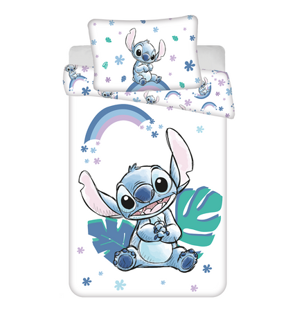 Disney Lilo Stitch Dekbedovertrek 100x135 2in1 Duurzaam Ohana Wit