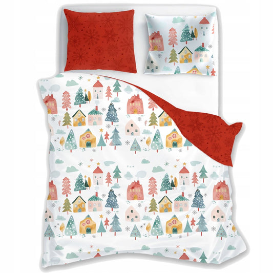 Christmas Dekbedovertrek 140x200 Kerst Katoen Santa Xmas Kerstman 2in1