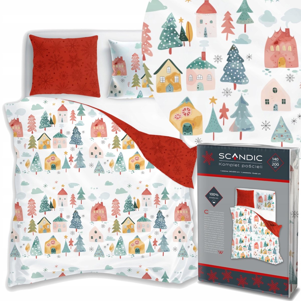 Christmas Dekbedovertrek 140x200 Kerst Katoen Santa Xmas Kerstman 2in1