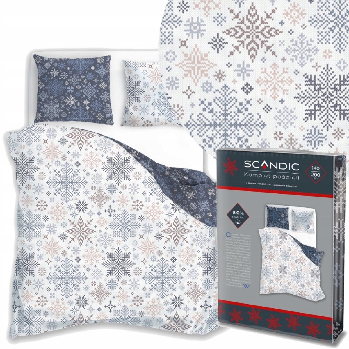 Christmas Dekbedovertrek 140x200 Kerst Katoen Santa Xmas Kerstman 2in1