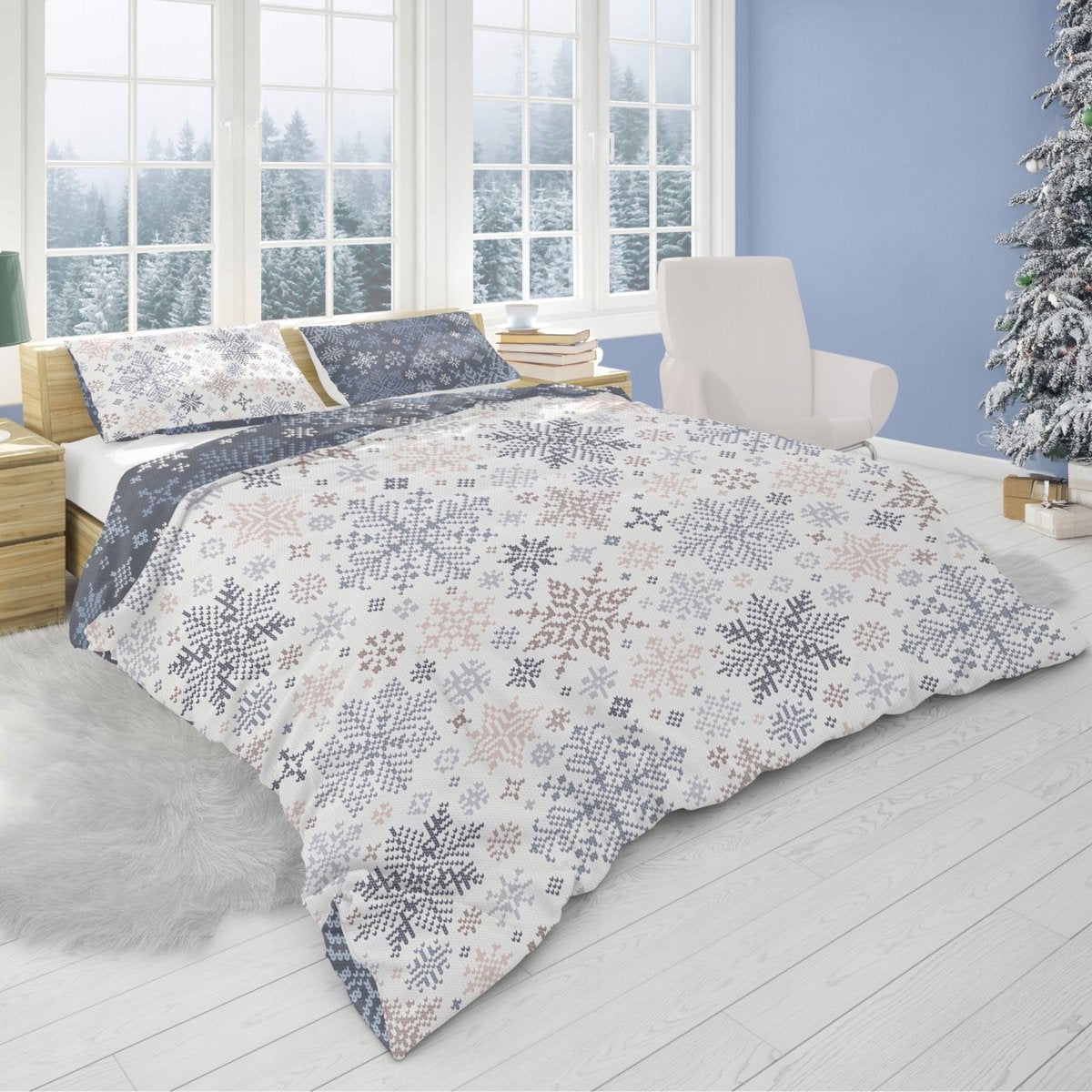 Christmas Dekbedovertrek 140x200 Kerst Katoen Santa Xmas Kerstman 2in1