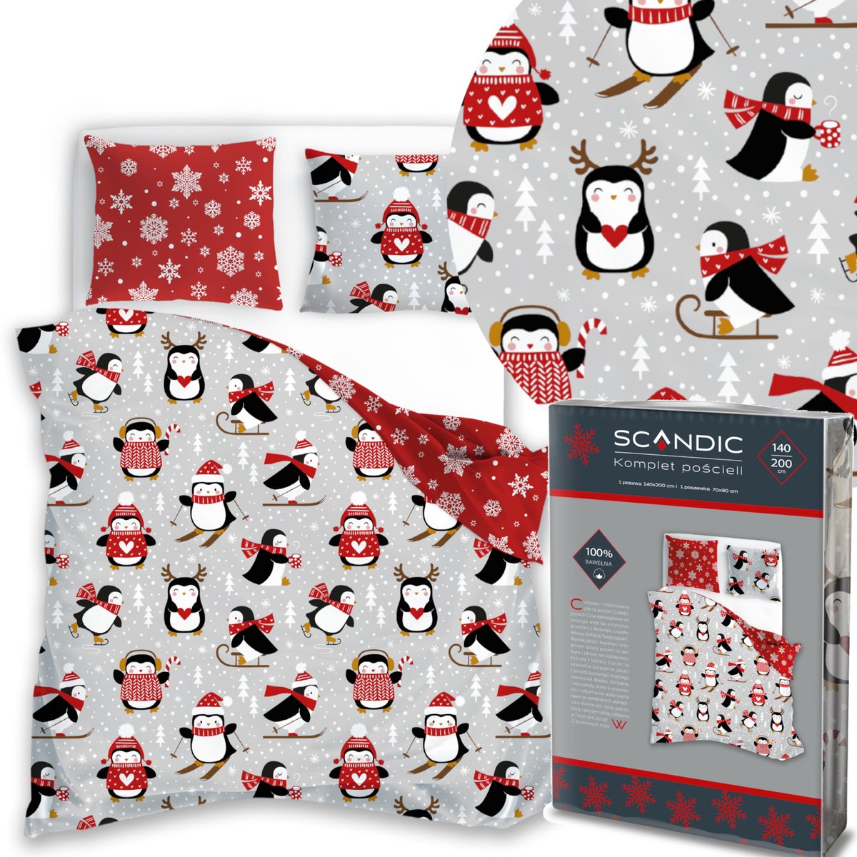 Christmas Dekbedovertrek 140x200 Kerst Katoen Santa Xmas Kerstman 2in1