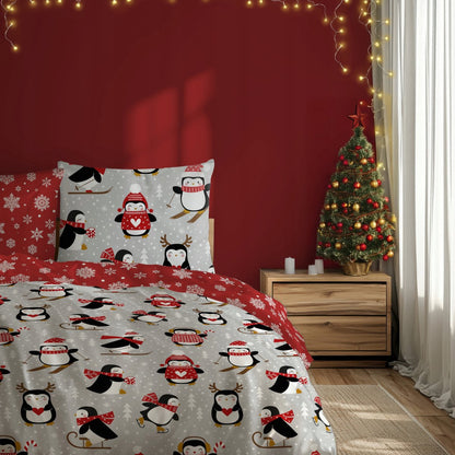 Christmas Dekbedovertrek 140x200 Kerst Katoen Santa Xmas Kerstman 2in1