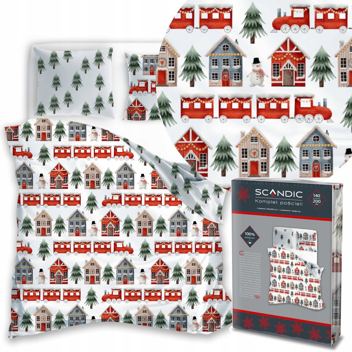 Christmas Dekbedovertrek 140x200 Kerst Katoen Santa Xmas Kerstman 2in1