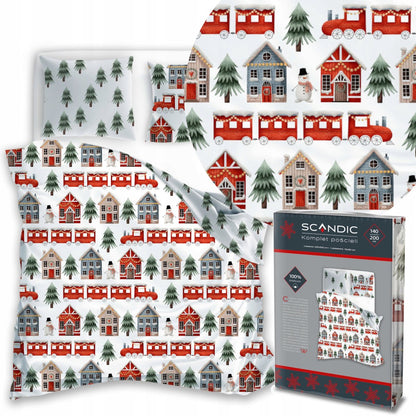 Christmas Dekbedovertrek 140x200 Kerst Katoen Santa Xmas Kerstman 2in1