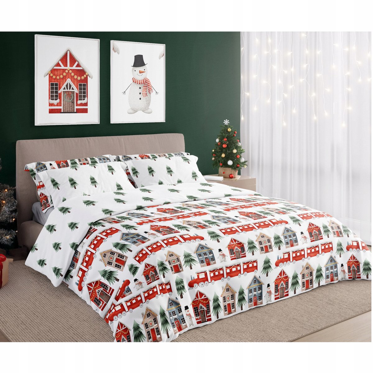 Christmas Dekbedovertrek 140x200 Kerst Katoen Santa Xmas Kerstman 2in1