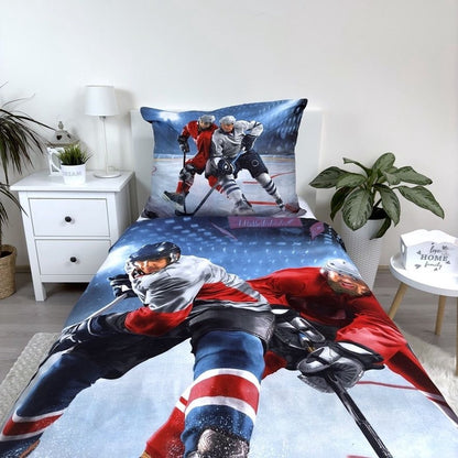 Dekbedovertrek IJshockey 140x200 Duurzaam Polyester 3D Effect 2in1