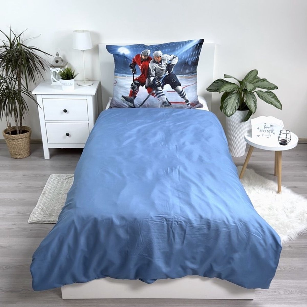 Dekbedovertrek IJshockey 140x200 Duurzaam Polyester 3D Effect 2in1