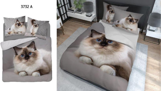 Poes Dekbedovertrek 220x200cm Duurzaam 2in1 Katoen