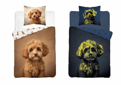 Labradoodle dekbedovertrek 140x200 Duurzaam Puppy 2in1