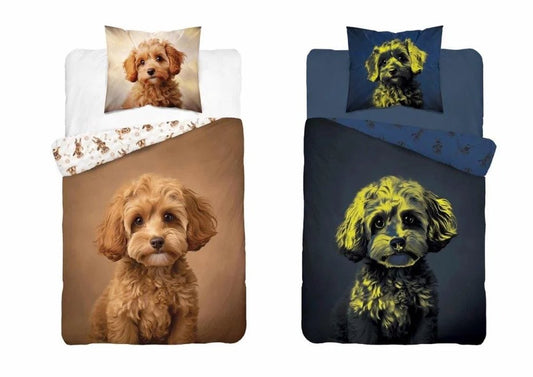 Labradoodle dekbedovertrek 140x200 Duurzaam Puppy 2in1
