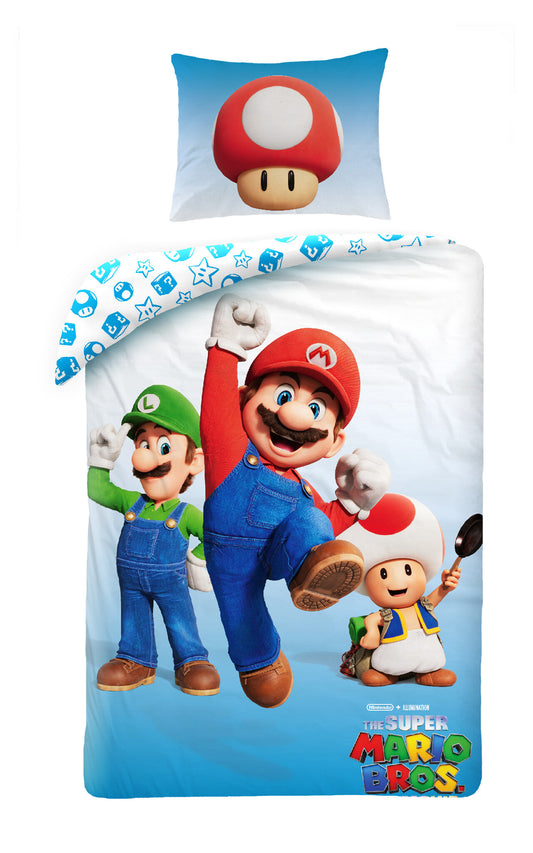 Super Mario Dekbedovertrek 140x200 2in1 Duurzaam Polyester