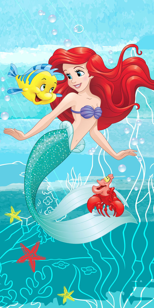 Disney Ariel De kleine Zeemeermin Handdoek 70x140 Duurzaam Katoen