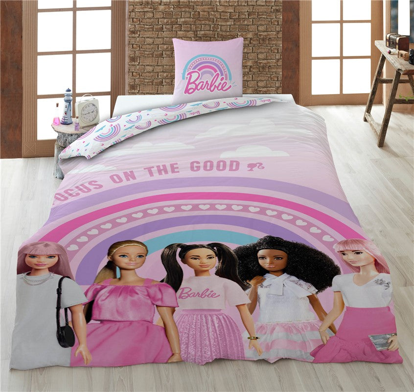 Barbie Dekbedovertrek 140x200 Katoen 2in1