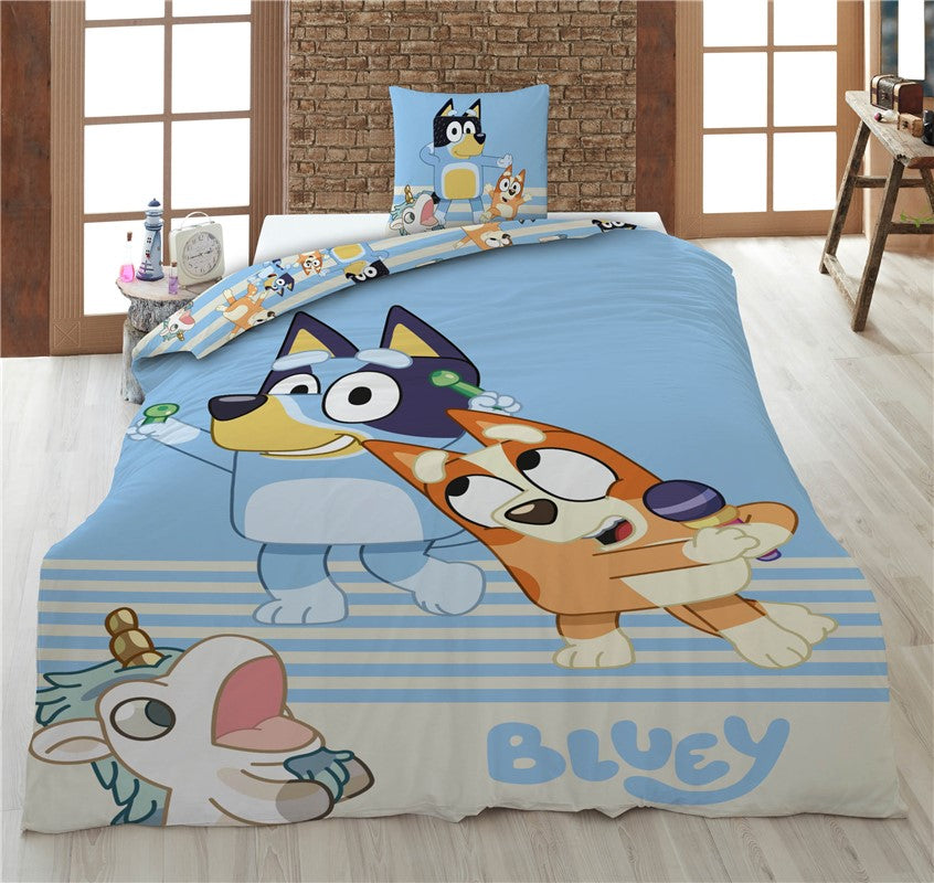 Bluey Dekbedovertrek 140x200 Eenpersoons Duurzaam KATOEN 2in1