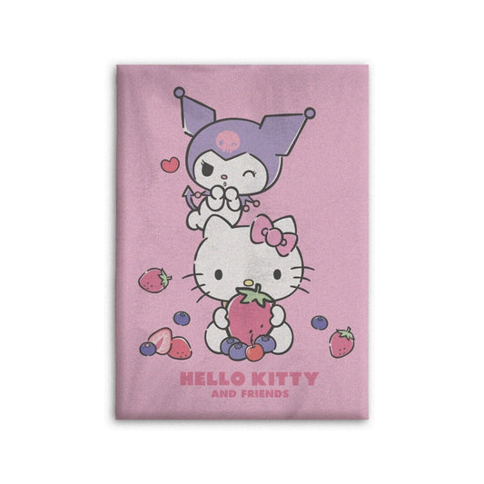 Hello Kitty Fleece Plaid 100x140 Deken