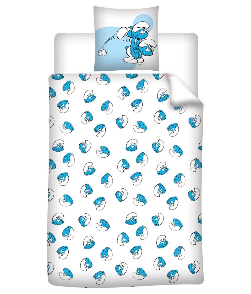 Smurfen dekbedovertrek 140x200 Polykatoen