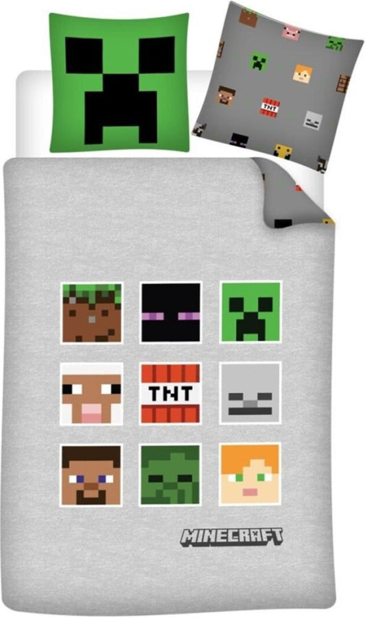 Minecraft Dekbedovertrek Eenpersoons 135x200 duurzaam