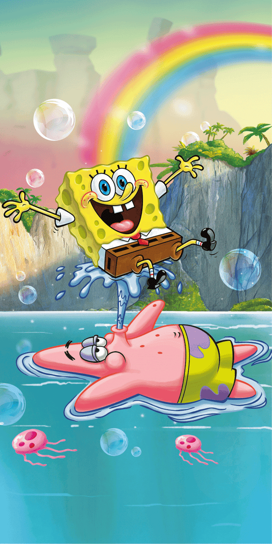 SpongeBob Handdoek 70x140 Duurzaam Katoen