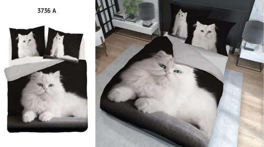 Poes Dekbedovertrek 220x200cm Duurzaam 2in1