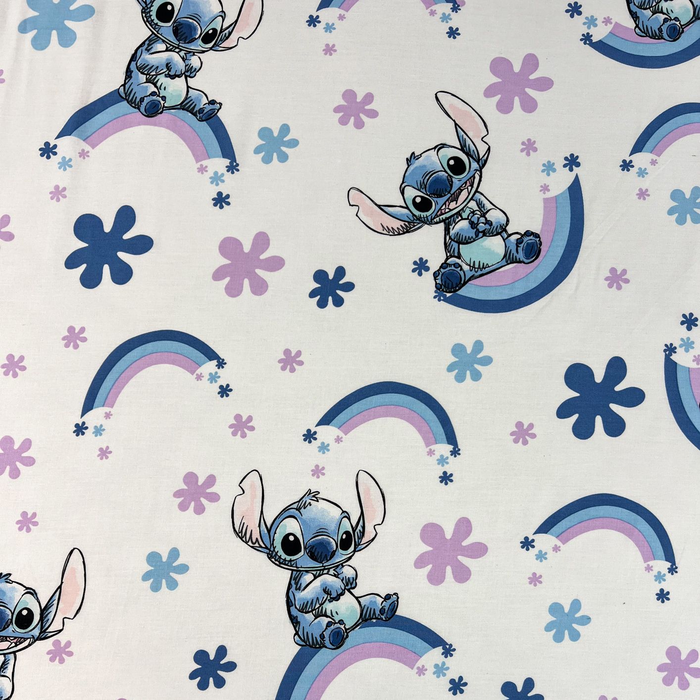 Lilo en Stitch Hoeslaken 90x200 Duurzaam Katoen Regenboog
